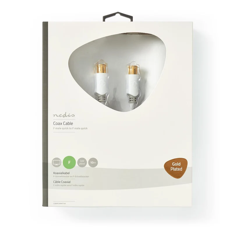 F Quick - F Quick Kabel F-Male Quick - F-Male Quick - Verguld