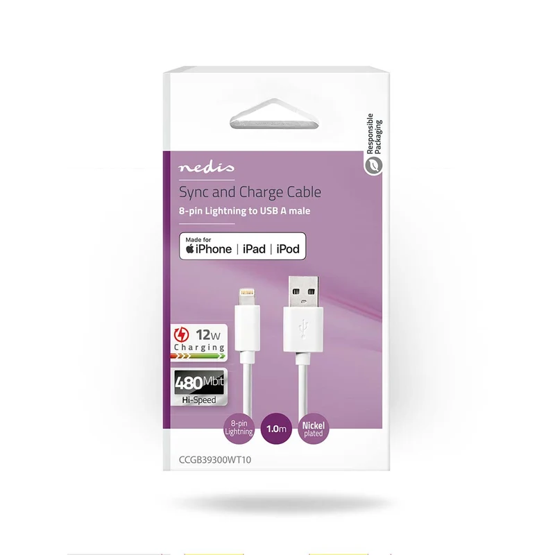 Lightning Kabel USB 2.0 - Apple Lightning 8-Pins - USB-A Male