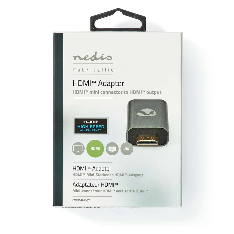 HDMI™-Adapter HDMI™ Male / HDMI™ Mini-Connector - HDMI™ Output - Verguld