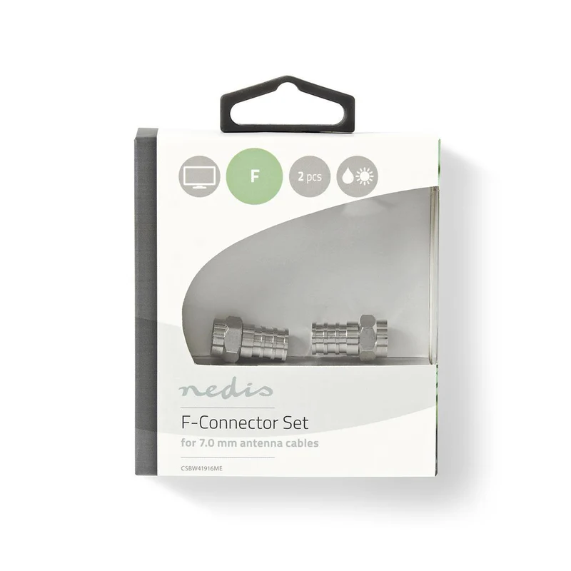 F-Connector Recht - Male - Vernikkeld