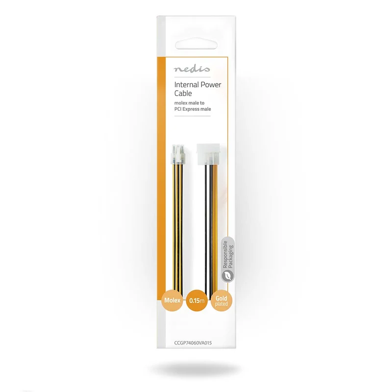 Interne Voedingskabel Molex Male - PCI-Express Male - Verguld