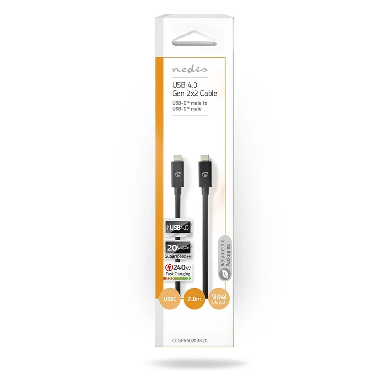 USB-Kabel USB 4.0 Gen 2x2 - USB-C™ Male - USB-C™ Male