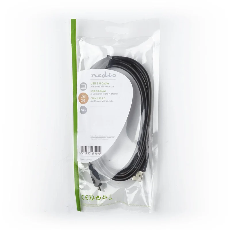USB-Kabel USB 2.0 - USB-A Male - USB Micro-A