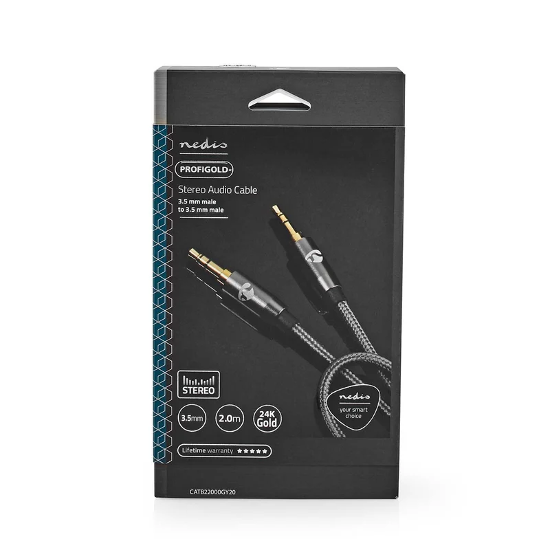 Stereo-Audiokabel 3,5 mm Male - 3,5 mm Male - Verguld