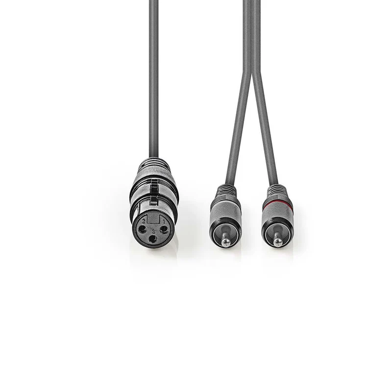 Gebalanceerde Audiokabel XLR 3-Pins Female - 2x RCA Male - Vernikkeld