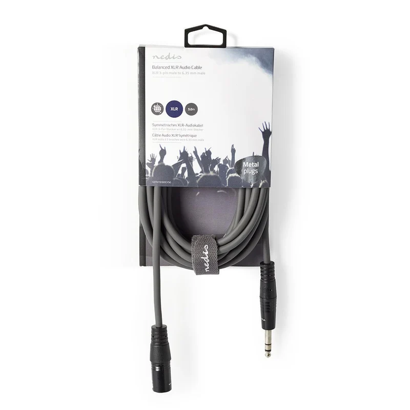 Gebalanceerde Audiokabel XLR 3-Pins Male - 6,35 mm Male - Vernikkeld
