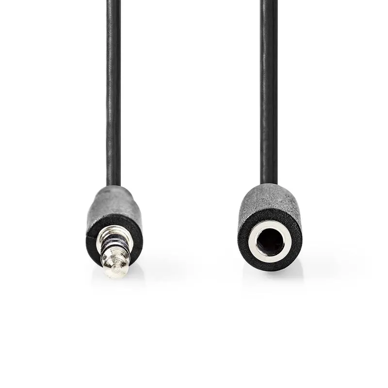 Stereo-Audiokabel 3,5 mm Male - 3,5 mm Female - Vernikkeld