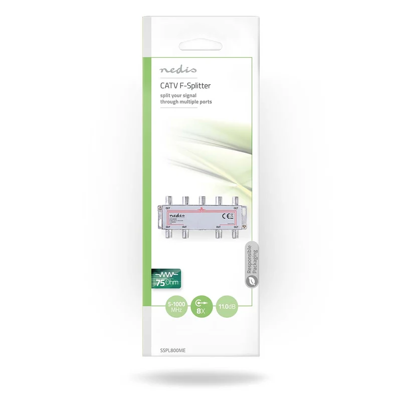 CATV-Splitter 5 - 1000 MHz - Tussenschakeldemping: 4.2 dB - 75 Ohm