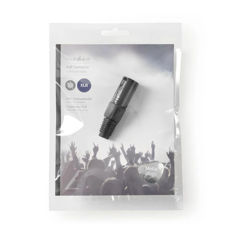 XLR-Connector Recht - Male - Vernikkeld