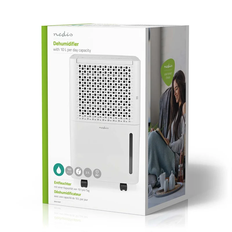 Luchtontvochtiger 10 l/Dag - Ontvochtiging / Automatisch / Was drogen / Ventilatie - Ja