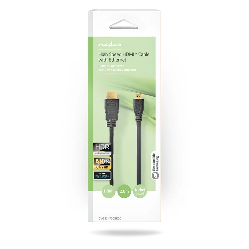 High Speed HDMI™-Kabel met Ethernet HDMI™ Connector - HDMI™ Micro-Connector - 4K@30Hz