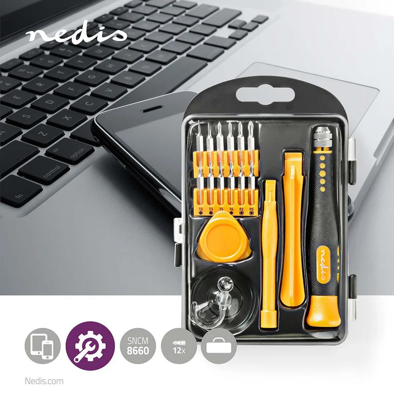 Phone/tablet repair set 17-in-1 - PC / Smartphone / Tablet - ABS / Metaal