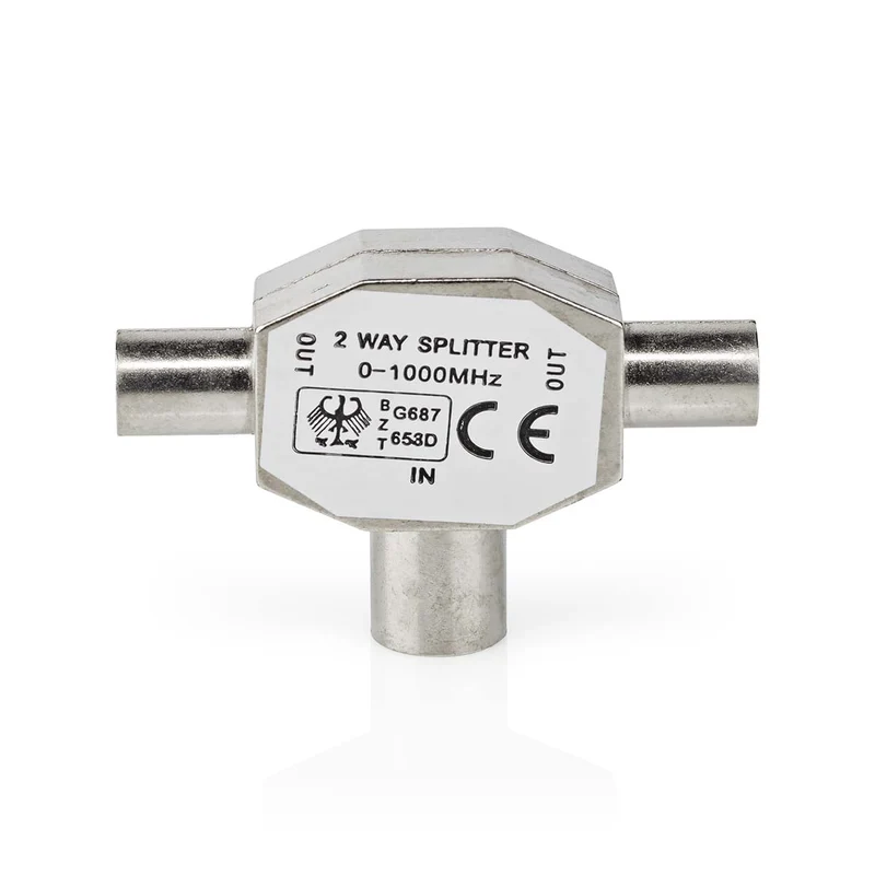 Satelliet- en Antenne-Adapter 2x Coax Male - IEC (Coax) Female - Vernikkeld
