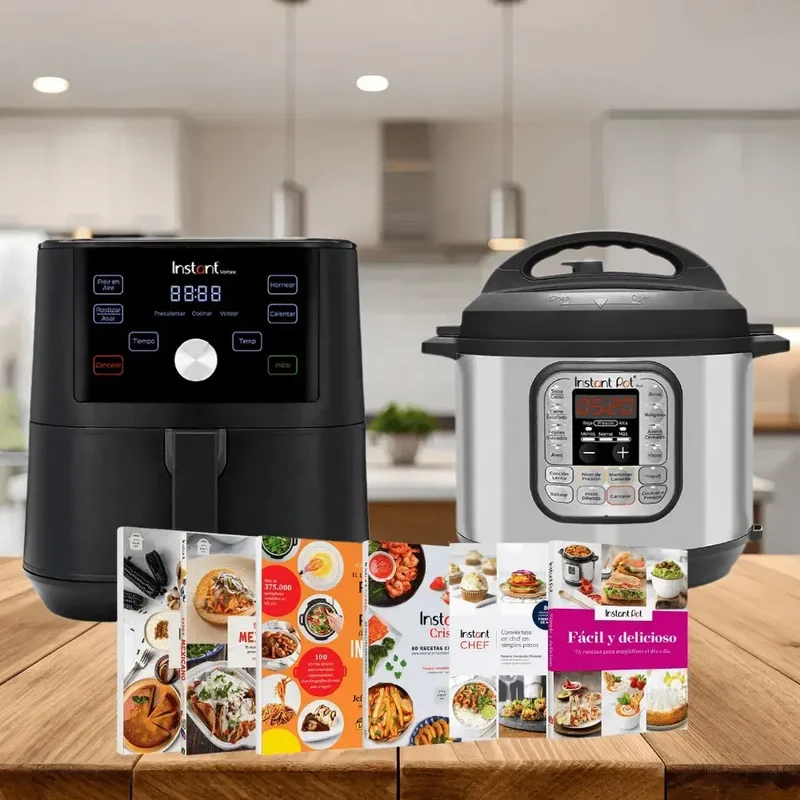 Super Pack Premium Instant Pot Duo 60 + Instant Vortex 4 en 1 de 5.7 litros + 6 Libros esenciales