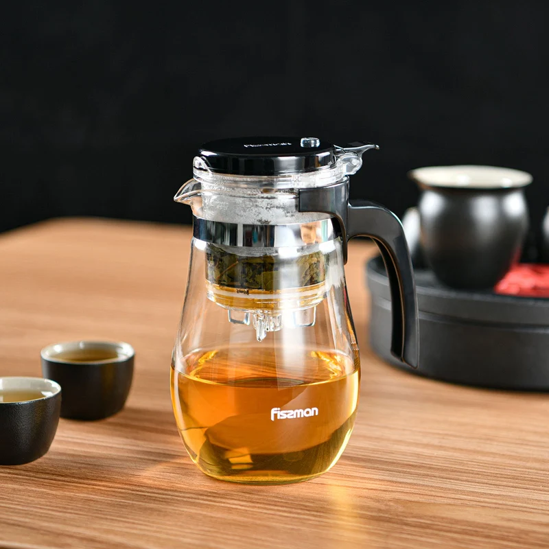 Tetera De Vidrio Con Infusor 900 Ml Gunfu Fissman