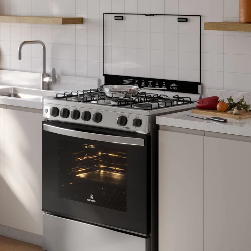 Cocina a Gas 5 Platos Horno Vapor y Triple Llama FM5SSC Mademsa