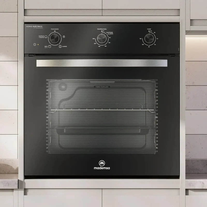 Horno Empotrable Eléctrico 59L Temporizador y Limpia Fácil OM6TB Mademsa