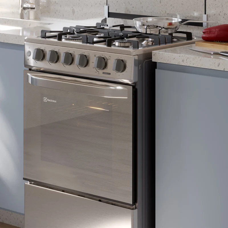 Cocina a Gas 4 Platos VaporBake, Triple Llama y Grill FE4SXC Electrolux