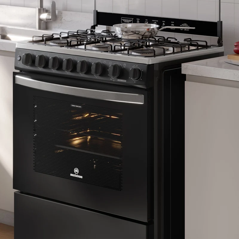 Cocina a Gas 6 Platos Horno Vapor y Parrilla Pletina FM6SPC Mademsa
