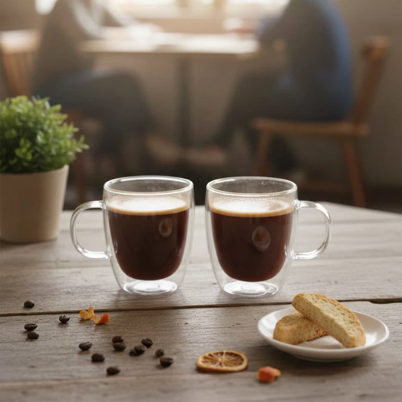Set 2 Tazas de Vidrio Doble Pared 350 ml Simplit