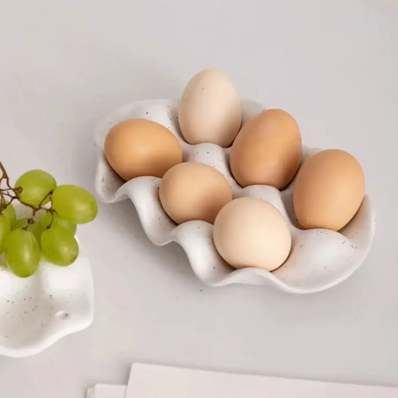 Huevera de Cerámica Minimalista para 6 Huevos Santú Home & Deco