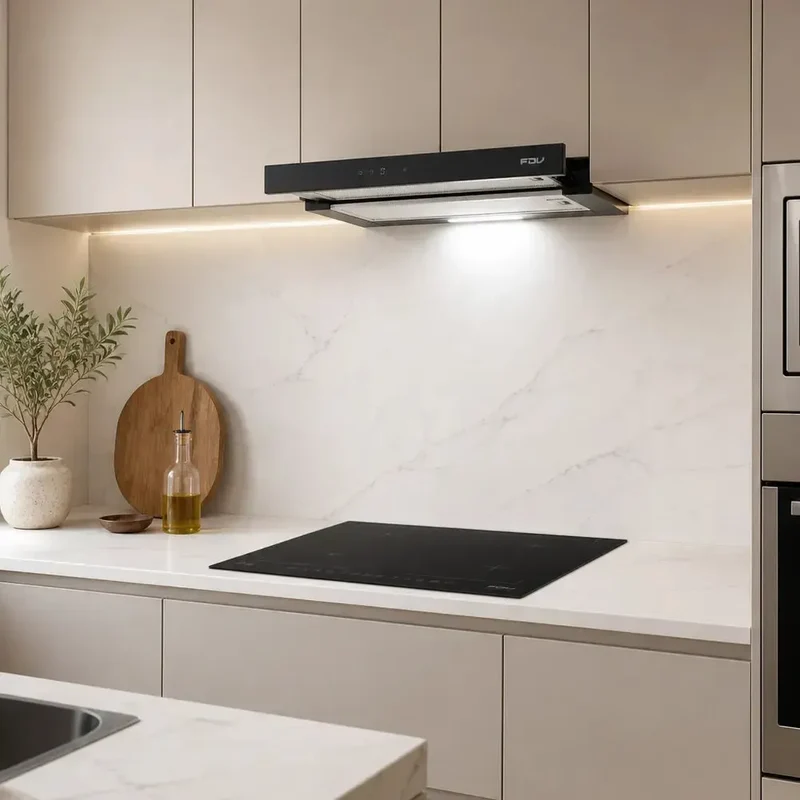 Kit Encimera de Inducción Magno 4 Quemadores 60 cm FDV + Campana City Black Bajo Mueble 60cm FDV
