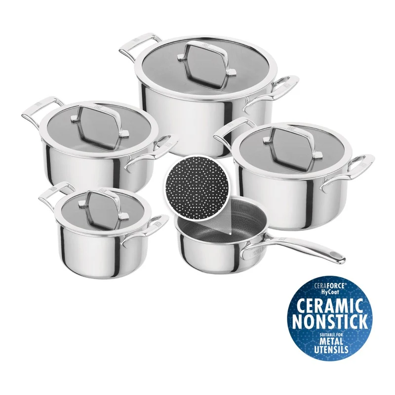 Batería de cocina de 5 piezas cerámicas con exterior inox Peak Zwilling