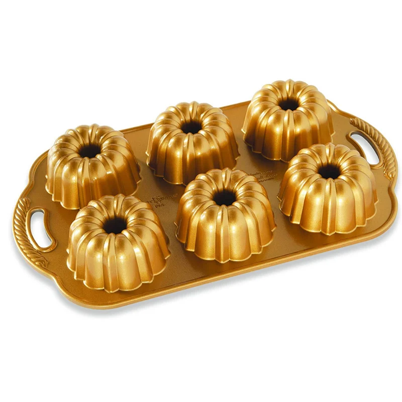 Molde aluminio Mini Anniversary Bundt dorado Nordic Ware