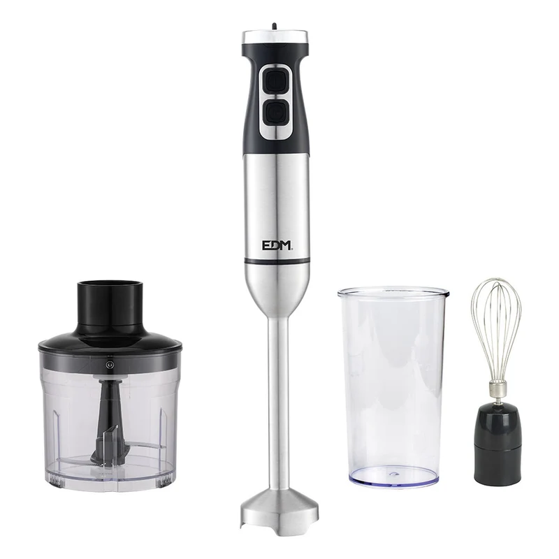 Batidora de mano multifunción con accesorios EDM 07770 Negro Plata 1700 W