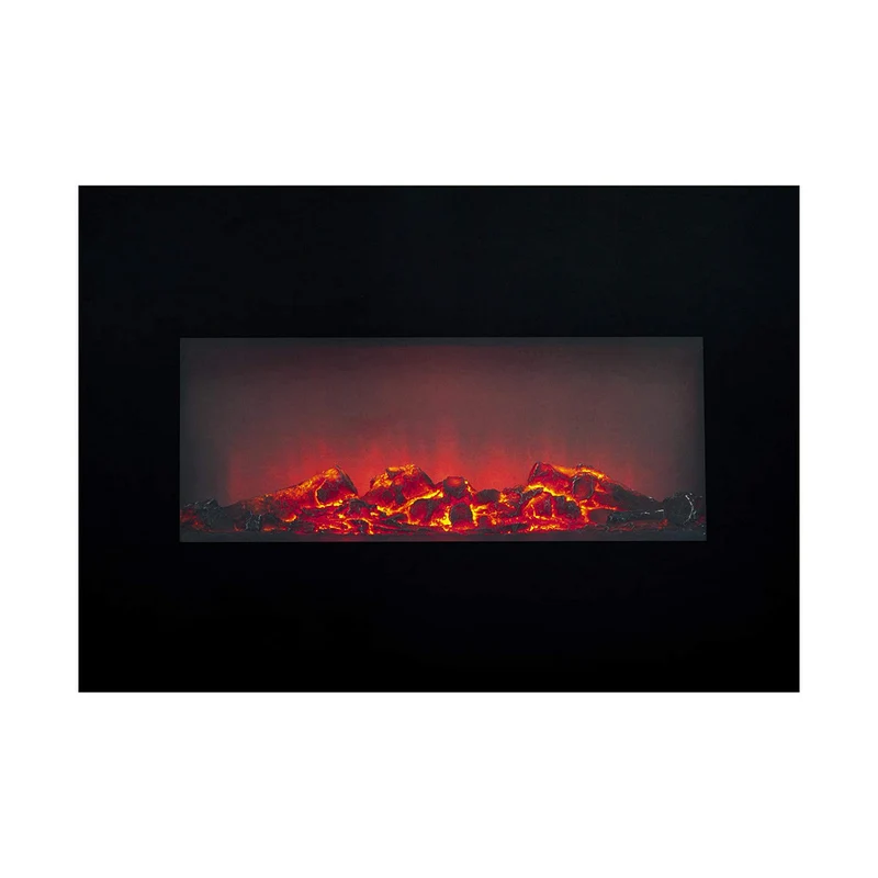 Chimenea eléctrica decorativa Classic Fire Memphis negra 1800 W 66 x 13 x 46 cm