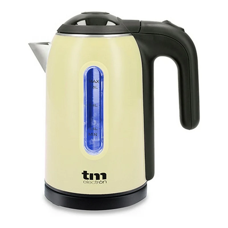 Hervidor eléctrico con luz LED TM Electron Acero inoxidable Crema