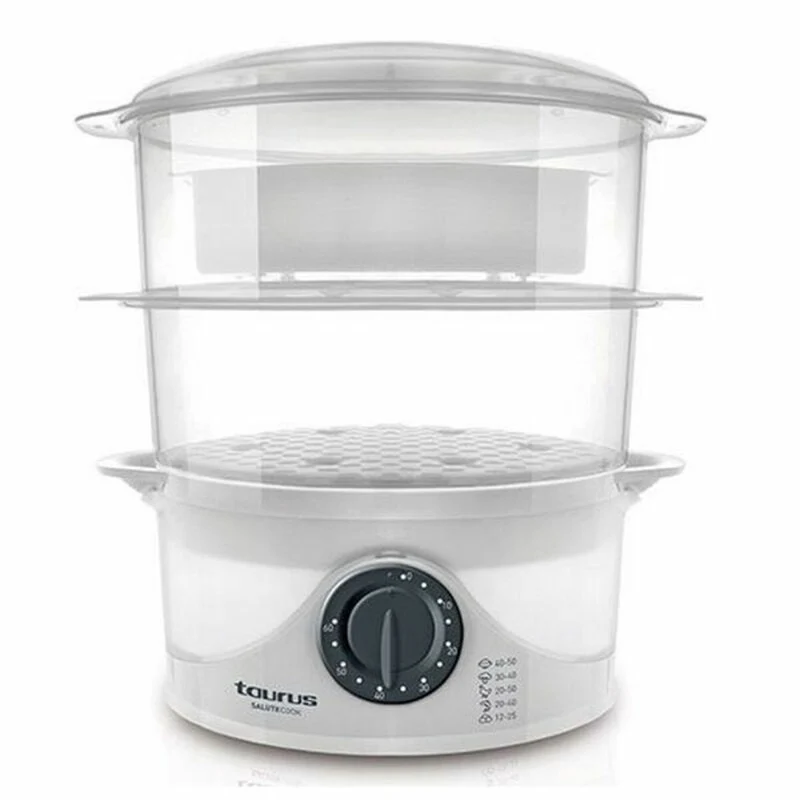 Olla a Vapor Eléctrica Taurus SALUTECOOK Blanca 800 W Plástico