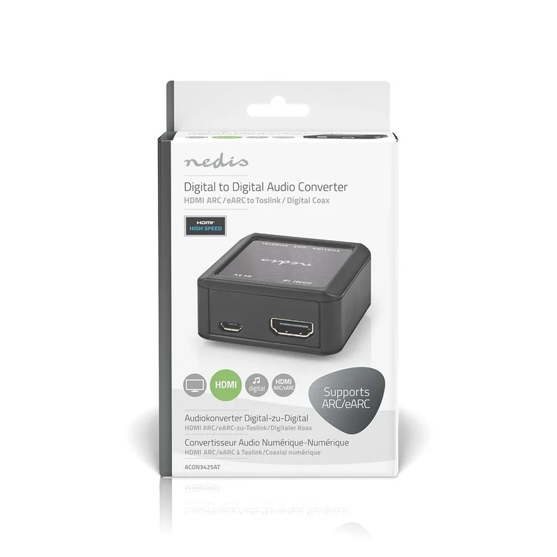 Digitale Audioconverter 1-weg - Ingangen audio / video / data: DC Power / HDMI™ Input - Uitgangen audio / video / data: 1x Coax Audio / 1x TosLink Female
