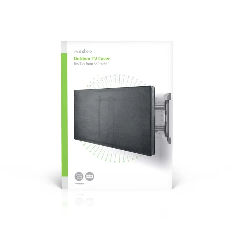 TV-Beschermhoes voor Buiten Scherm afmeting: 55 - 58" - Supreme Quality Oxford - Zwart