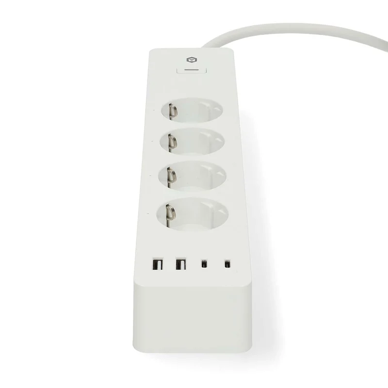 SmartLife Stekkerdoos Wi-Fi - 2x USB-A / 2x USB-C™ / 4x plug with earth contact (CEE 7/3) - 16.0A