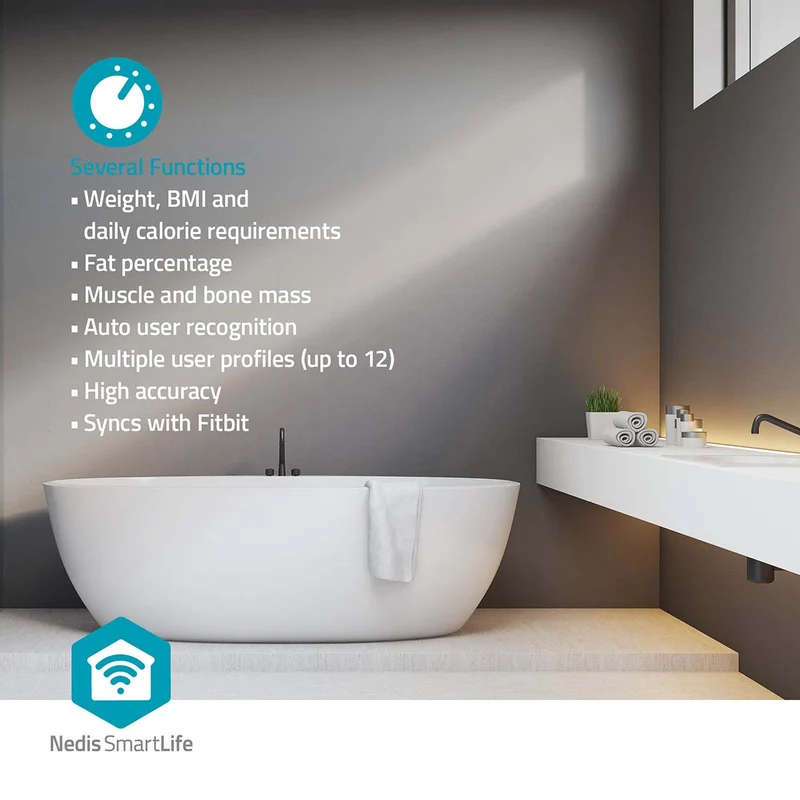 SmartLife Personenweegschaal Bluetooth® - BMI / BMR / Botten / Gewicht / Spieren / Vet / Water - 12