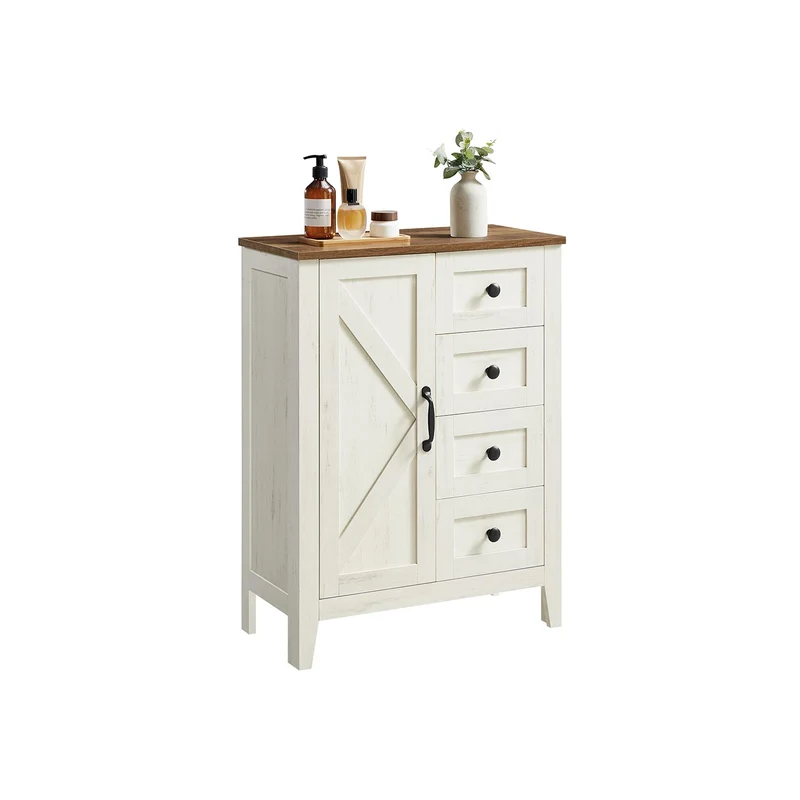 LIRY Colección - armario de baño con cajones y puerta de granero