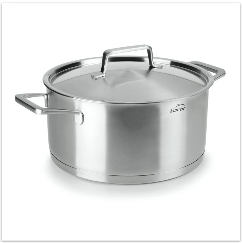 Cacerola acero inox 18/10 con tapa