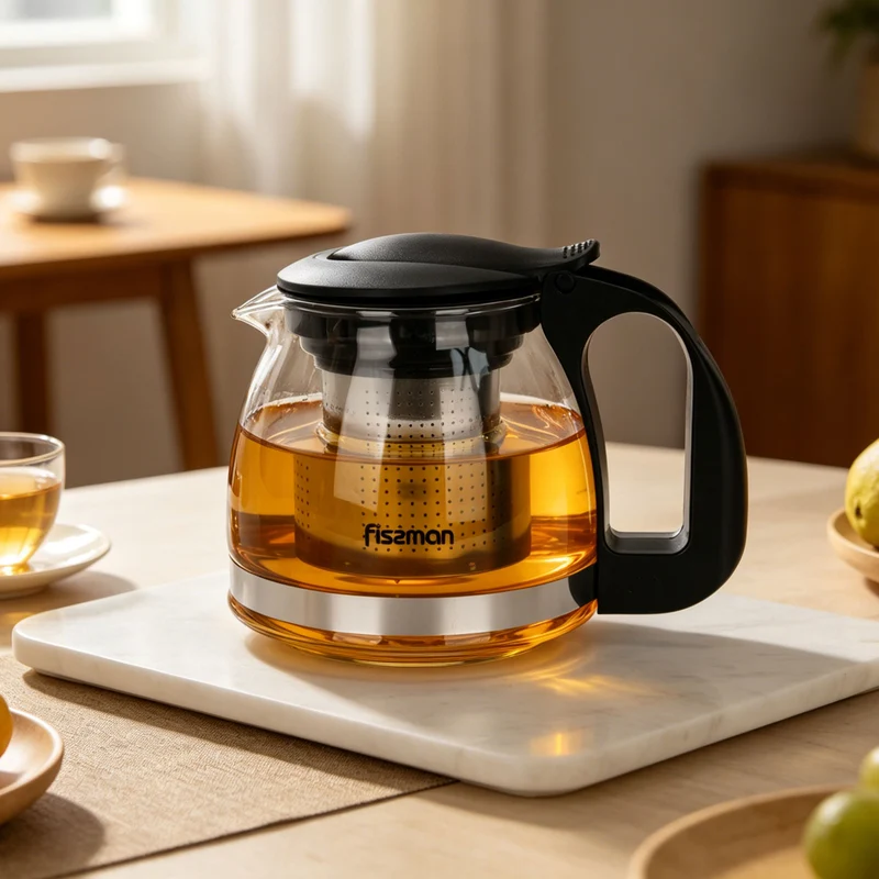 Tetera de Vidrio con Infusor Cental 700 ml Fissman