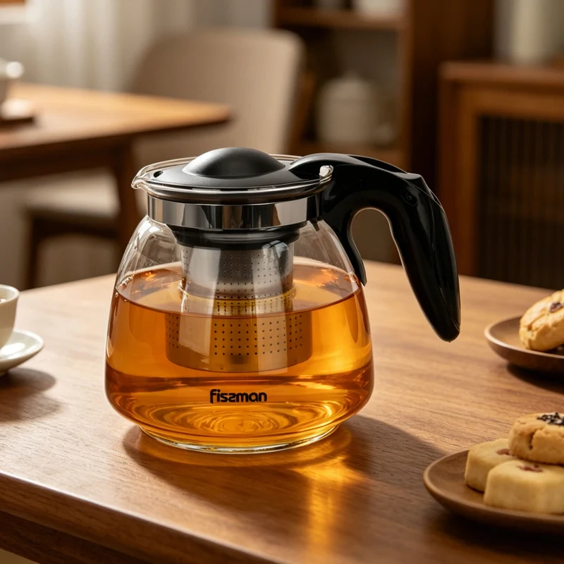 Tetera de Vidrio con Infusor Cental 900 ml Fissman