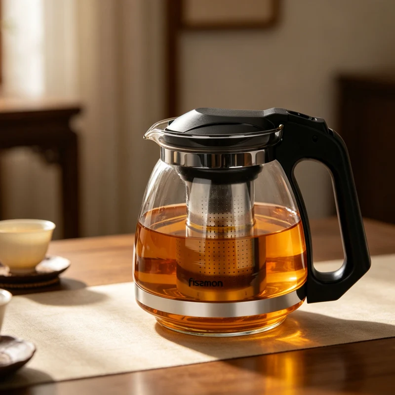 Tetera de Vidrio con Infusor Cental 1500 ml Fissman