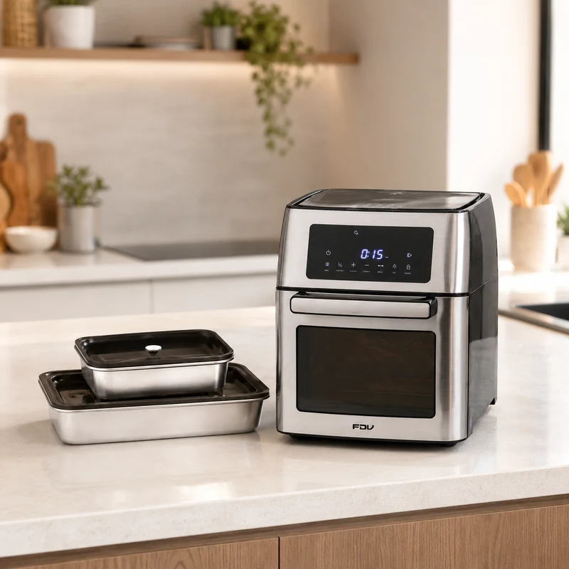 Freidora Aero Fryer 15 LT FDV + Set 2 contenedores Silver 1.6L/2.5L SimpleCook
