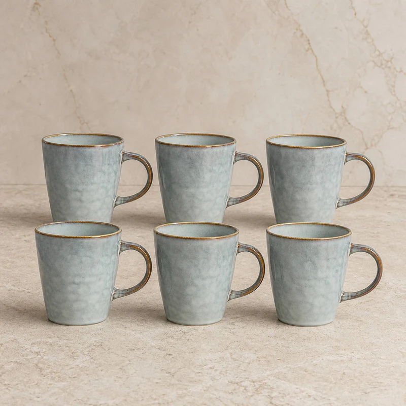 Set De 6 Tazas Níjar Cerámica 400 Ml Decoexpress