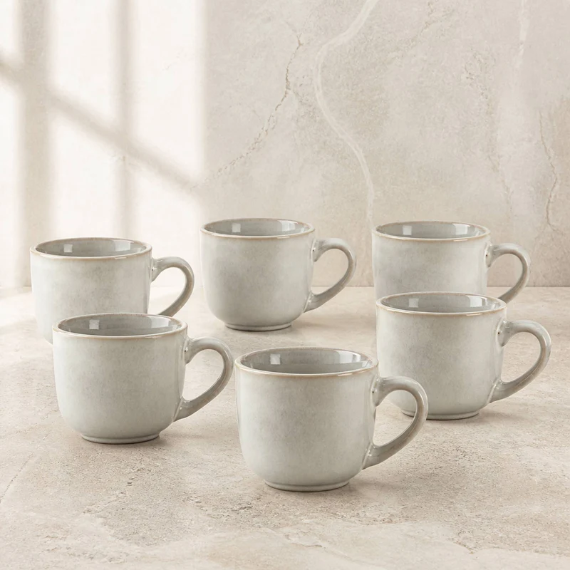 Set De 6 Tazas Kent Cerámica 350 Ml Decoexpress