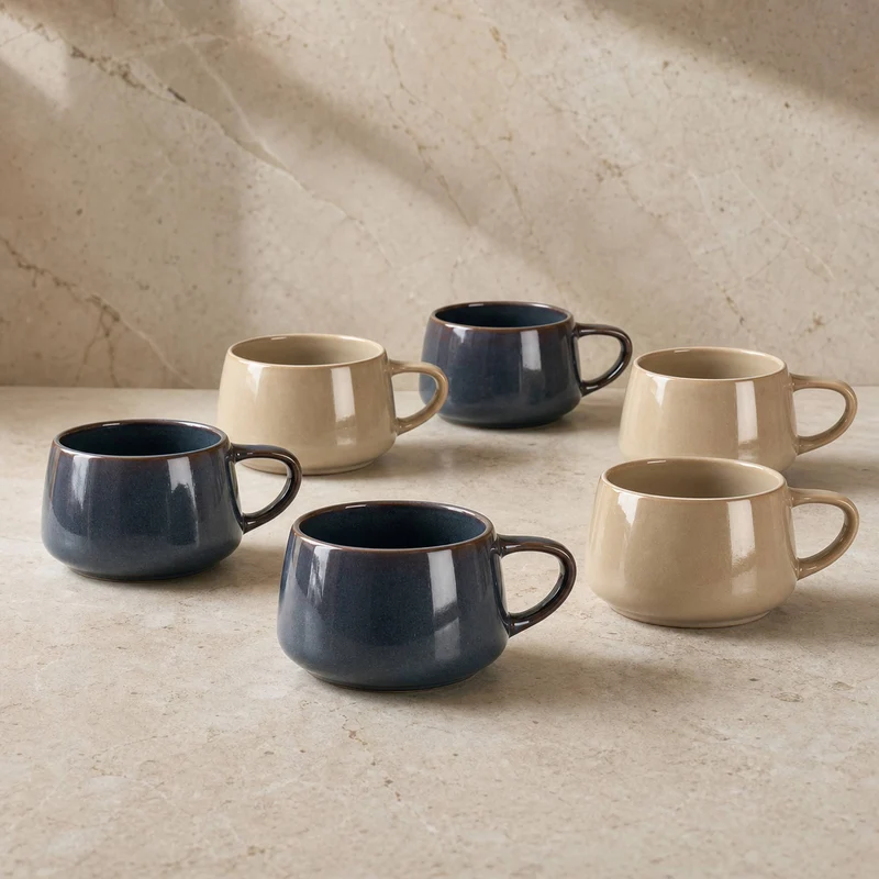 Set De 6 Tazas Taipei Cerámica 470 Ml Decoexpress
