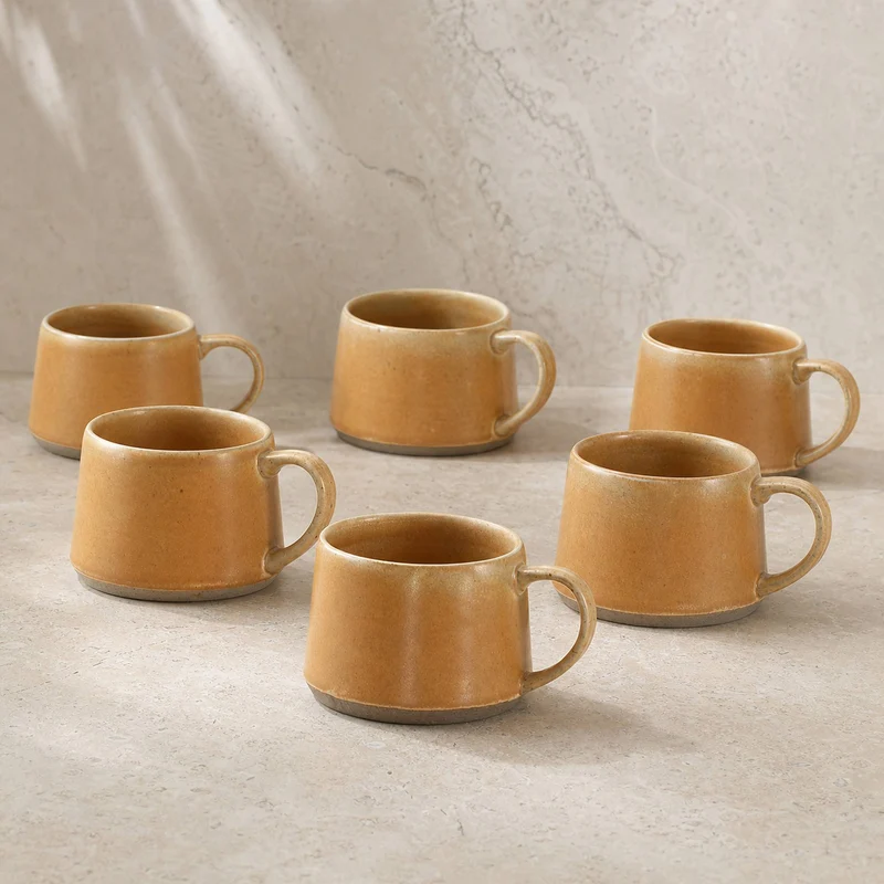 Set De 6 Tazas Hampi Cerámica 350 Ml Decoexpress