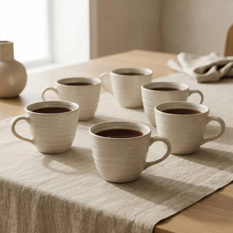 Set 6 Tazas Mug Cerámica Artesanal Asís 470 ml Decoexpress