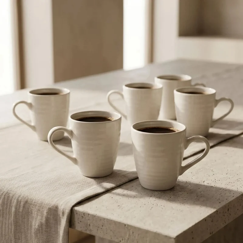 Set 6 Tazas Mug Cerámica Bérgamo 350 ml Decoexpress