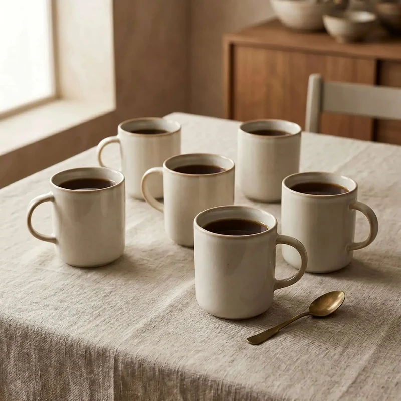 Set 6 Tazas Mug Cerámica Luxor 380 ml Decoexpress