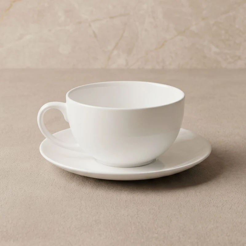 Set 6 Tazas y Platillos 300 ml New Bone China Decoexpress